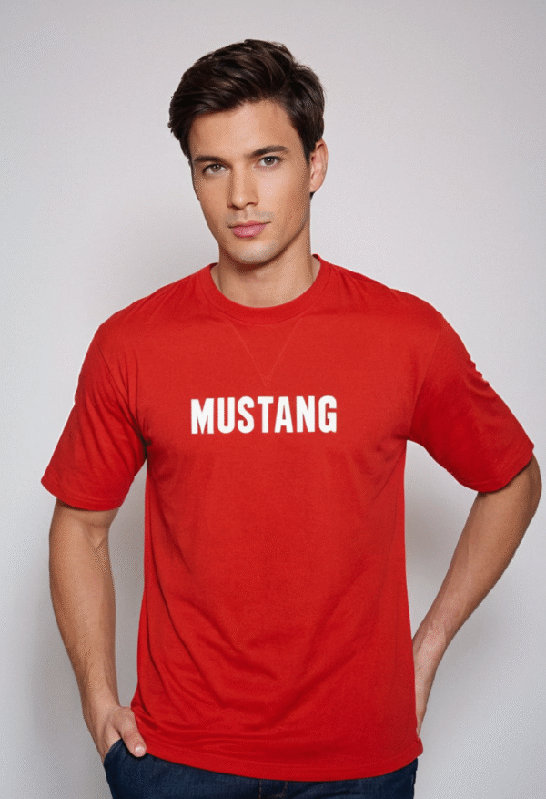 Mustang Graphic Printed Drop Shoulder T-shirt